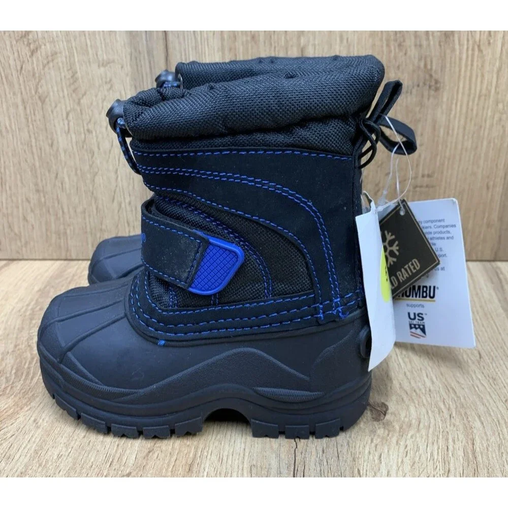 Khombu Boots Toddler Brie Thermolite Cold Raded Black Blue Winter School 5 M